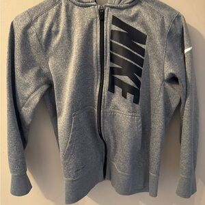 Nike Kids Black and Gray Zip-Up Hoodie